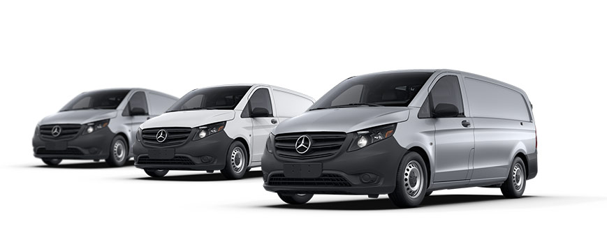 Image of four different Metris van models.