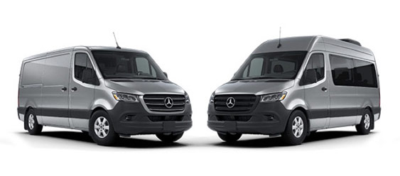 Two models of Mercedes-Benz Vans.