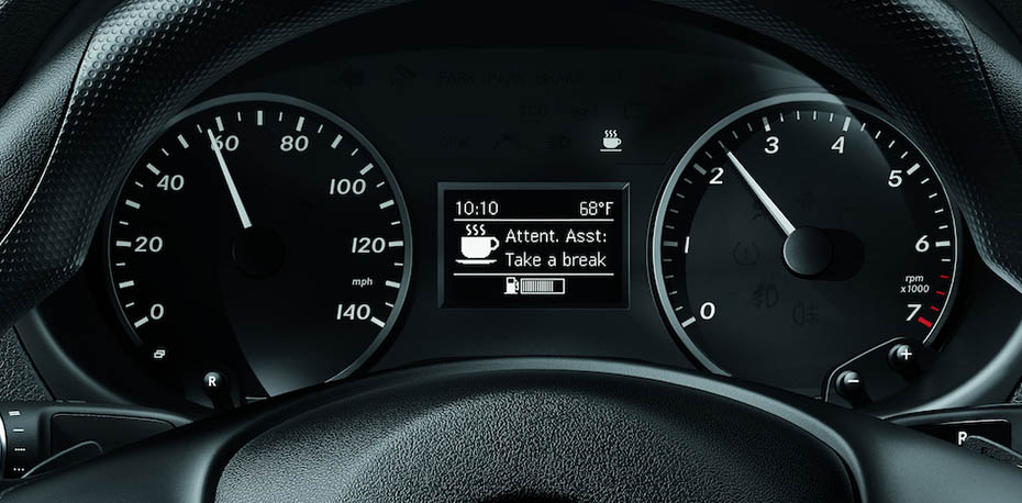 View of the Attention Assist dashboard indicator.